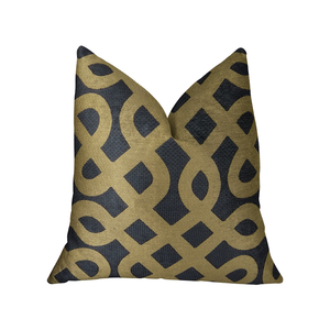 Plutus Golden Maze Black and Gold Handmade Luxury Pillow - 663701012651
