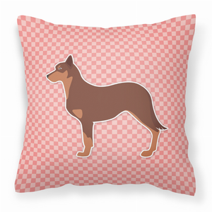 Dog Profile Checkerboard Design Fabric Decorative Pillow - 638508511126