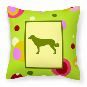 Green Fabric Decorative Pillow with Dog Silhouette - 615872498710