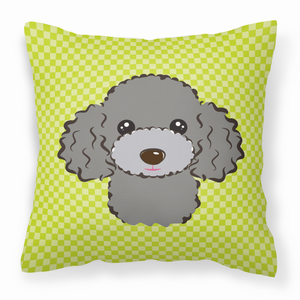Dog Face Checkerboard Design Fabric Decorative Pillow - 615872897865