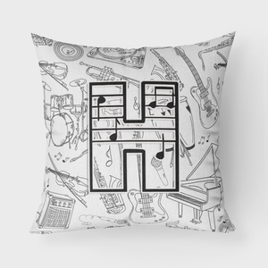 Letter Musical Note Letters Fabric Decorative Pillow - 615872980970