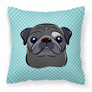 Dog Face Checkerboard Design Fabric Decorative Pillow - 615872896660
