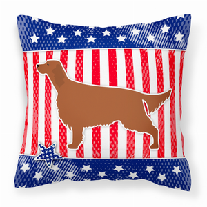 USA Patriotic With Dog Fabric Decorative Pillow - 638508513762