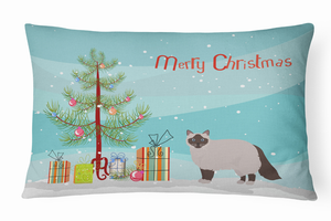 Cat Art/Merry Christmas Canvas Fabric Decorative Pillow - 194030396940