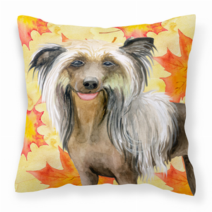 Dog With Fall Design Fabric Decorative Pillow - 652259223961