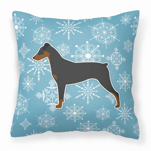 Winter Snowflake Dog Profile Art Fabric Decorative Pillow - 638508509963