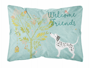 Welcome Friends Dog Art Canvas Fabric Decorative Pillow - 638508897558