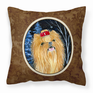 Starry Night Design with Dog Picture Fabric Decorative Pillow - 615872504534