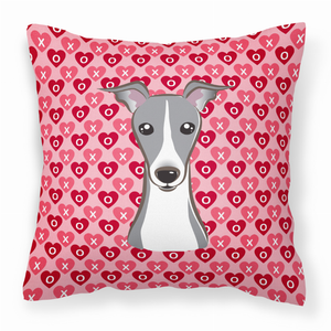 Dog With XOXO Hearts Fabric Decorative Pillow - 638508676887