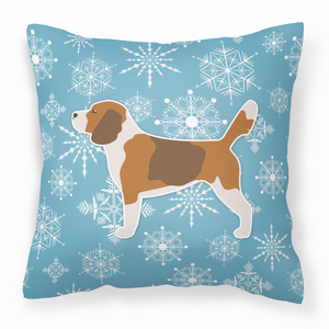 Winter Snowflake Dog Profile Art Fabric Decorative Pillow - 638508509932