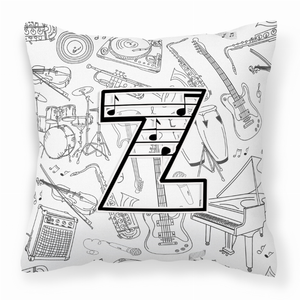Monogram Letter Musical Note Fabric Decorative Pillow - 615872977260
