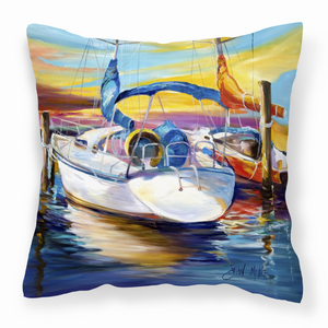 Sailboats Painting Fabric Decorative Pillow - 615872962419