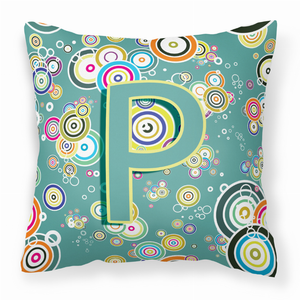 Monogram Letter Circle Circle Alphabet Fabric Decorative Pillow - 615872979240