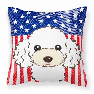 American Flag and Dog Fabric Decorative Pillow - 638508245533