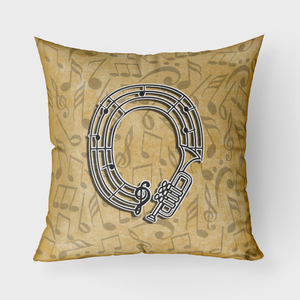 Letter Musical Instrument Alphabet Fabric Decorative Pillow - 615872980260