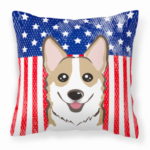 American Flag and Dog Fabric Decorative Pillow - 638508245496