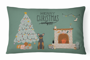 Christmas Everyone Dog Art Canvas Fabric Decorative Pillow - 194030362761