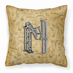Monogram Letter Musical Instrument Alphabet Fabric Decorative Pillow - 615872976362