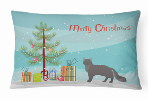 Cat Art/Merry Christmas Canvas Fabric Decorative Pillow - 194030397855
