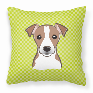 Dog Face Checkerboard Design Fabric Decorative Pillow - 615872897872