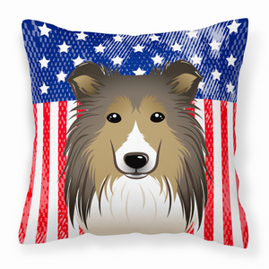 American Flag and Dog Fabric Decorative Pillow - 638508245380
