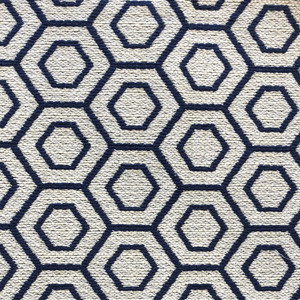 Plutus Myriad Hexagon  Blue and Beige Luxury Throw Pillow - 663701006582