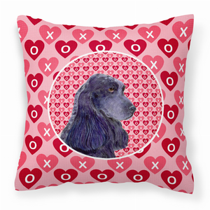 Hearts Love and Valentine's Day Dog Portrait Fabric Decorative Pillow - 638508359469