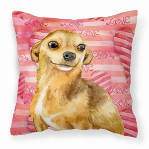 Dog With Love Stripes Fabric Decorative Pillow - 652259222216