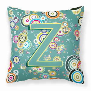 Monogram Letter Circle Circle Alphabet Fabric Decorative Pillow - 615872979349