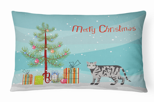 Cat Art/Merry Christmas Canvas Fabric Decorative Pillow - 194030397428