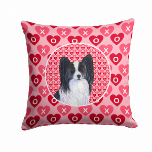 Hearts Love and Valentine's Day Dog Portrait Fabric Decorative Pillow - 638508359797