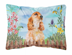 Spring Dog Art Canvas Fabric Decorative Pillow - 652259183142