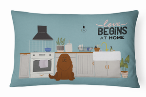 Dog Kitchen Scene Art Canvas Fabric Decorative Pillow - 194030364390