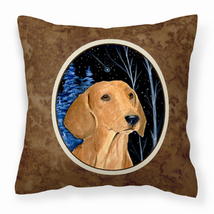 Starry Night Design with Dog Picture Fabric Decorative Pillow - 615872504213