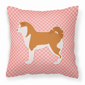 Dog Profile Checkerboard Design Fabric Decorative Pillow - 638508511553