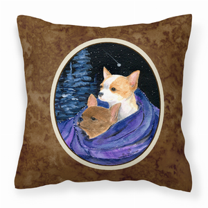 Starry Night Design with Dog Picture Fabric Decorative Pillow - 615872505227