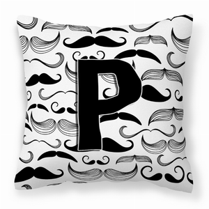 Monogram Letter Moustache Fabric Decorative Pillow - 615872977680