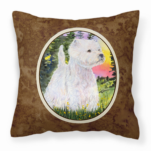 Portrait Artwork with Dog Brown Fabric Decorative Pillow - 615872502400