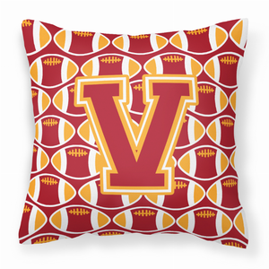 Monogram Letter Football Fabric Decorative Pillow - 638508323552