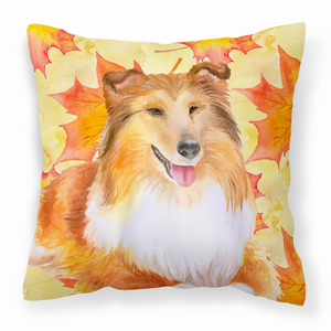 Dog With Fall Design Fabric Decorative Pillow - 652259224579