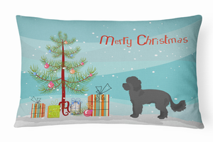 Christmas Tree Dog Art Canvas Fabric Decorative Pillow Style 2 - 194030036730