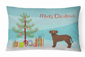 Christmas Tree Dog Art Canvas Fabric Decorative Pillow Style 2 - 194030036273