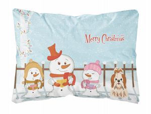 Merry Christmas Carolers Dog Art Canvas Fabric Decorative Pillow - 638508468185