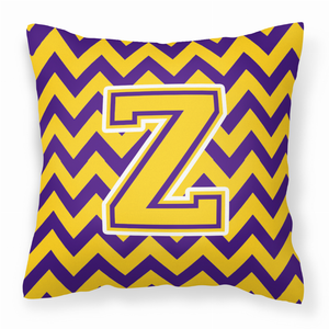 Monogram Letter Chevron Fabric Decorative Pillow - 638508316448
