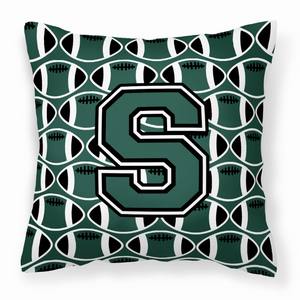 Monogram Letter Football Fabric Decorative Pillow - 638508323781