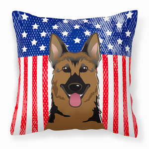 American Flag and Dog Fabric Decorative Pillow - 638508245076