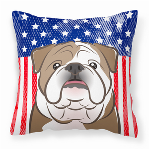 Carolines Treasures, Inc American Flag and Dog Fabric Decorative Pillow, Polyester, 18x18 Inches