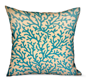 Plutus Marlin Vines Blue, cream Floral Luxury Throw Pillow - 663701037890