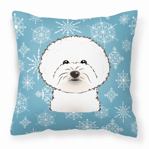 Winter Snowflake Dog Face Design Fabric Decorative Pillow - 638508110619