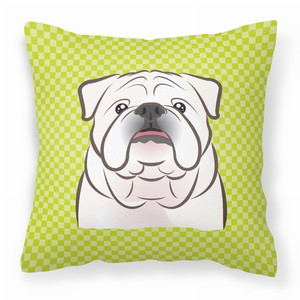 Dog Face Checkerboard Design Fabric Decorative Pillow - 615872897476
